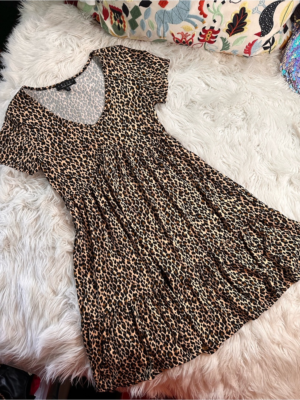 Trixxi • Leopard Print Babydoll Dress